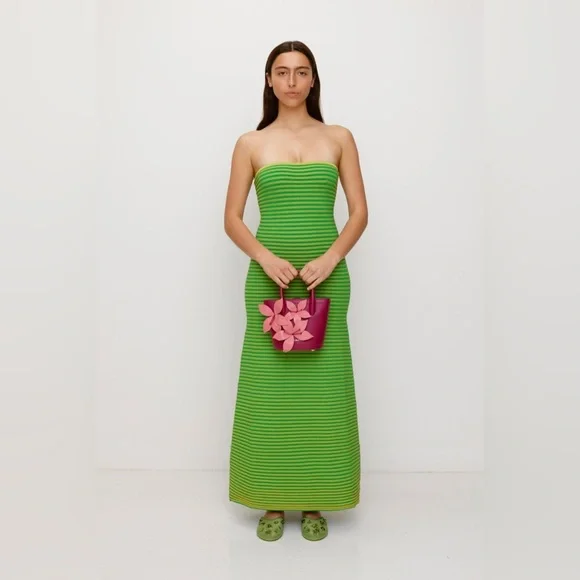 The Wolf Gang Viral ‘Sunmor’ Lime Knit Maxi Dress - Picture 3 of 15